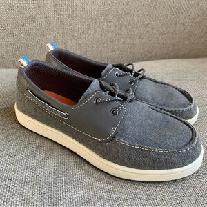 Shoes Little Boy Size 3 Gray Canvas Slip On Dress Boat Shoe Prepy Sonoma